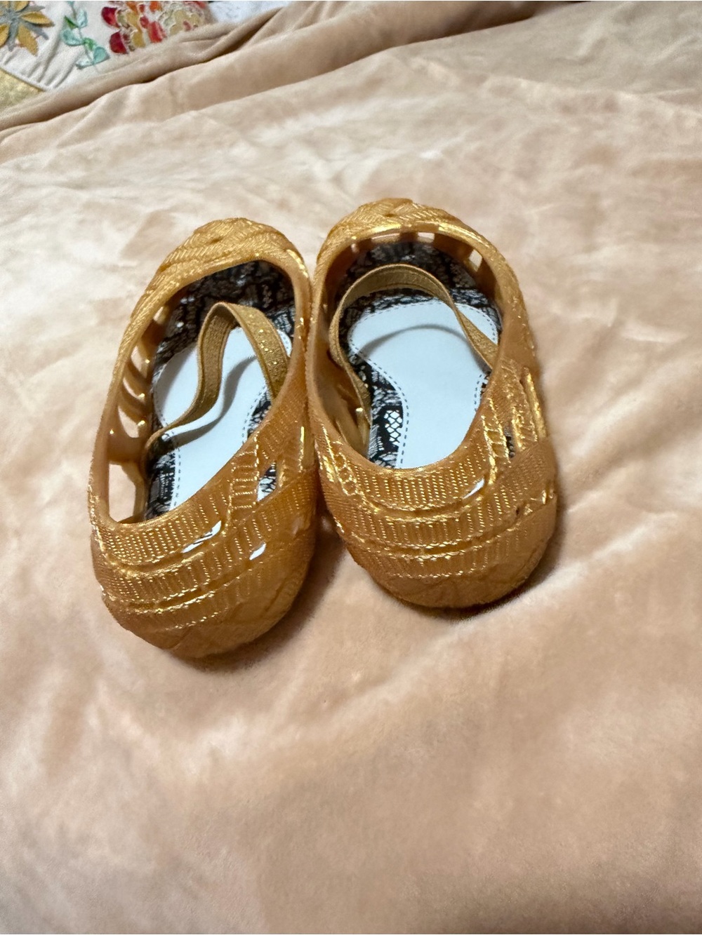 Mini Melissa x Jason Wu Kids Gold Mary Jane Jelly Sandals Size 12 - Picture 12 of 12